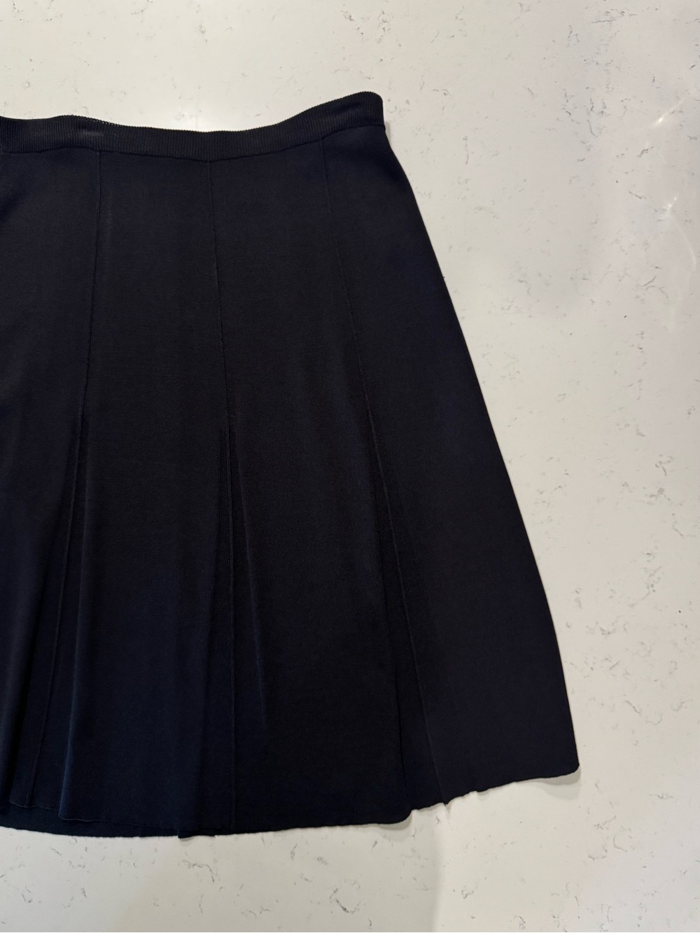 Kate Hill Black A-Line Midi Skirt Knit Pull On Size Medium - Picture 3 of 6
